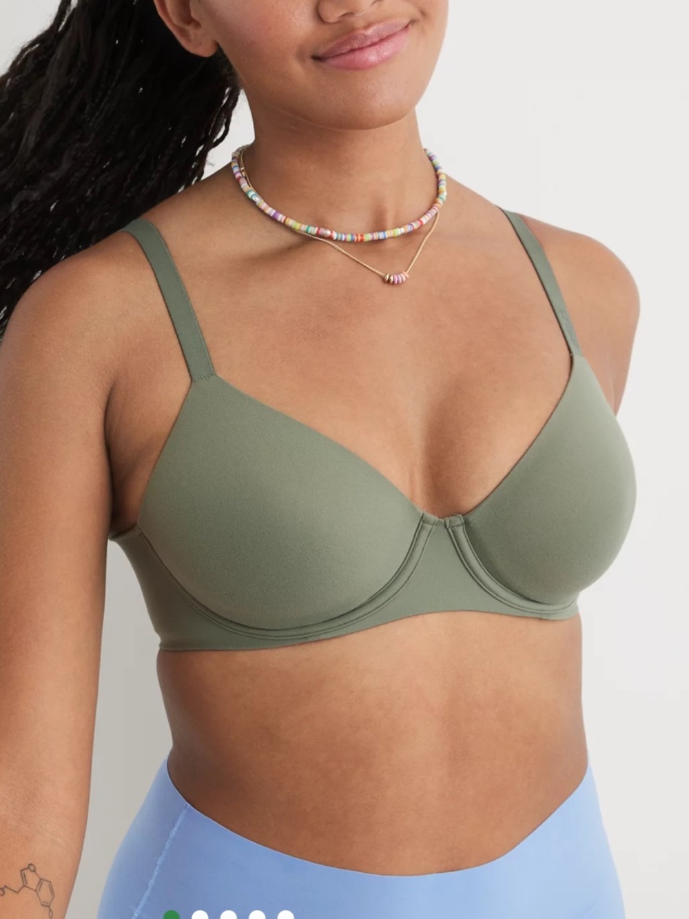 Aerie SMOOTHEZ Full Coverage Lightly Lined Bra Green 34DD